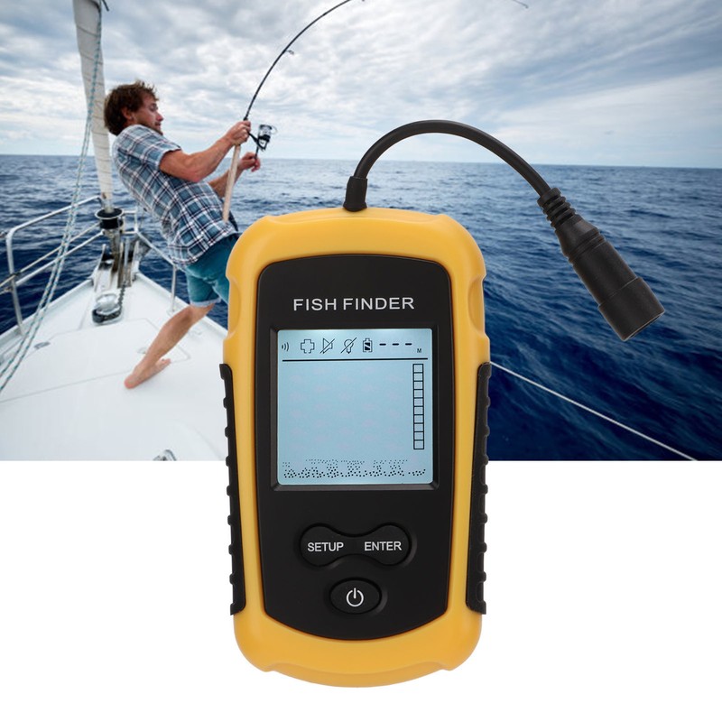 Wired Fish Finder ABS Portable Sonar Intelligent Underwater Fishfinder with