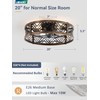 LEDIARY 20" Caged Ceiling Fan with Light, Small Flush Mount,