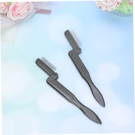 Beavorty 4pcs Foldable Eyebrow Comb Stainless Steel Teeth for Precise Grooming Portable Plastic Handle Beauty Tool for Eyebrow Shaping and Separation