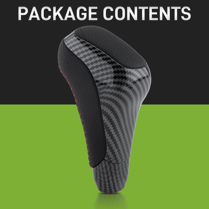 CARBBIA Shift Knob Carbon Fiber Leather Automatic Gear Shift Knob
