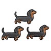 3 Cartoon Dachshund Rainbow Rabbit Bear Embroidered hot Glue Patch