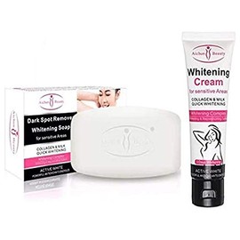 AICHUN BEAUTY Paquete Crema y Jabón Aclarante Axilas Rodillas Zonas Íntimas Aichun Beauty