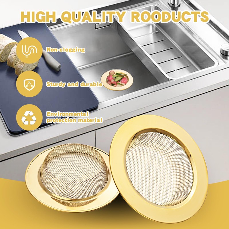 RQYEKDO Kitchen Sink Strainer Stainless Steel with Coarse Mesh |