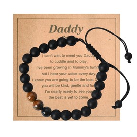 New Dad Bracelet for Men - First Time Daddy Gifts from Wife, Pregnancy Announcement for Husband, Father to Be Birthday Present - Beaded Bracelets