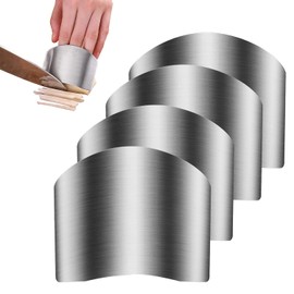4 Pcs Finger Guards for Cutting, Stainless Steel Finger Protectors for Cutting Food, Knife Guard, Chopping Protector for Dicing and Slicing in Kitchens (4pcs)