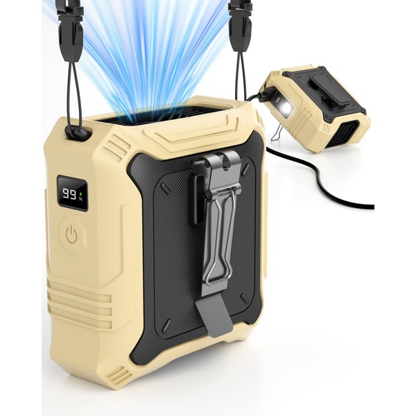 TUNISE Portable Fan with 5-Speed Settings, Dual-Sided Clip on Wearable