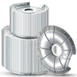 Dreyoo 100 Pcs Electric Stove Burner Covers, Disposable Aluminum Foil Drip Pan Liners, 6.25 and 8 Inch Round Burner Liners to Keep Stove Top Clean from Oil and Food Drips