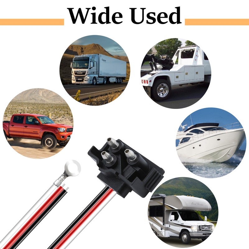 ecocstm 10 PCS 3 Wire Plug Truck Trailer Light Plug,
