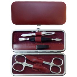 Tenartis 326 5-Piece Manicure Case Genuine Leather Bordeaux Nappa