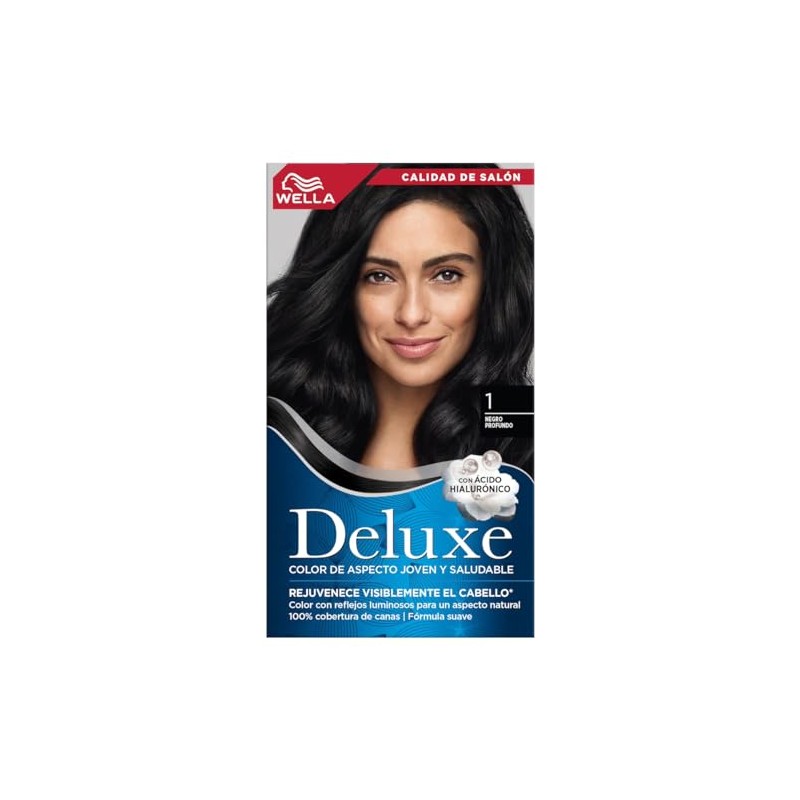 Wella Deluxe Tinte Permanente 1 Negro Profundo, 207 g