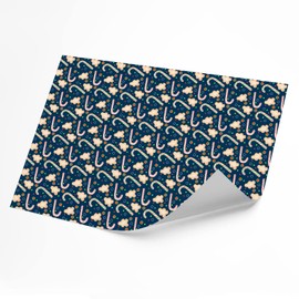 Gingerbread and Candy Canes - Christmas Wrapping Paper, Gift Wrap (Pack of 5 Sheets) by Finger prints