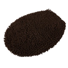 MAYSHINE Plush Shaggy Standard Toilet Seat Lid Cover (Brown) | Fuzzy Chenille Microfiber, Fluffy Soft Absorbent - Machine Washable Cushion | No More Cold or Wet Seats