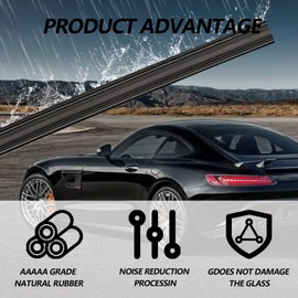 ZOKYUYS 4 PCS Windshield Wiper Rubber Strips, DIY Silicone Car Frameless Window Boneless Replacement,Auto Adjustable Insert Rubber Wiper Blade Refills, Universal Accessories for Most Vehicles