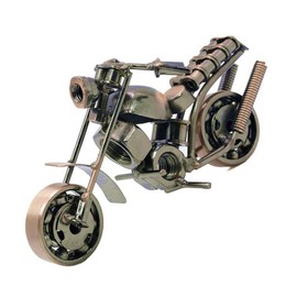 CORHAD Antique Motorcycle Model Iron Vintage Motorbike Ornament for Home Decor Child's Toy