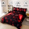 ASKOTU Gamer Twin Boys Bedding Set, Red Game Console Comforter