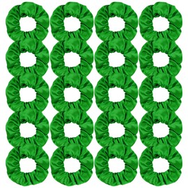 Semato 20 Pacs Matte Satin Scrunchies Bridesmaid Proposal Gifts Hair Ties Scrunchies for Women Girls Bachelorette Party Favors (Green)