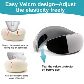 RURING Travel Pillows for Airplanes, 2025 New Travel Neck Pillow Travel Pillow, Neck Pillow Airplane Memory Foam 360 Degree Support Stowable Pillows for Airplanes Offices and Cars (Dark Gray)