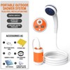 EcoTrek High-Efficiency Outdoor Shower: Adjustable 2-Speed Water Flow, 5200mAh Rechargeable