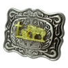 Moranse Belt Buckle With Religion Cross Cowboy Kneeling Prayer And