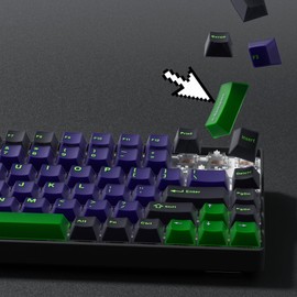 Womier Purple Keycaps Cool, PBT Jelly Keycaps 60 75 100 Percent, Translucent Key caps Custom 129 Keys, Cherry Profile for 61/68/84/87/98/100 Cherry Gateron MX Mechanical Gaming Keyboards