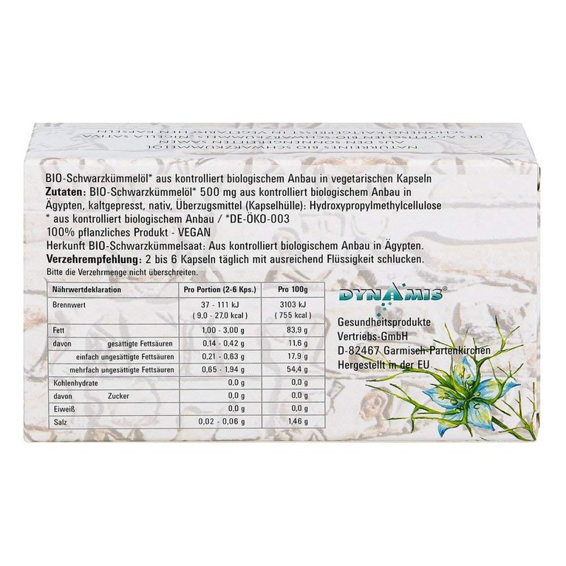 Schwarzkümmel BIO Vegan Kapseln