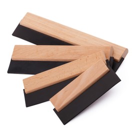 MIVOS Rubber Spatula - Tile Spatula Set - 150 mm - 200 mm - 250 mm - 300 mm - Grout Rubber Wooden Handle - Grout Rubber - Made in EU