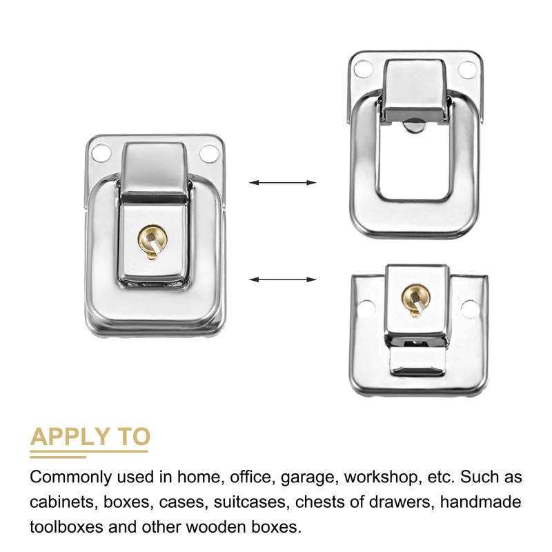 METALLIXITY Toggle Catch Lock (41mm x 28mm), Iron Hasp Latches