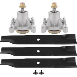 ACEBRI Deck Rebuild Kit Fit for Hustler Raptor 36" Spindle Assembly & Blades 604214 603995 2 Spindle Assembly 2 Mower Blades