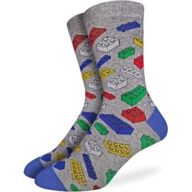 Good Luck Sock Men's Building Blocks Socks, Adult, Shoe Size 7-12