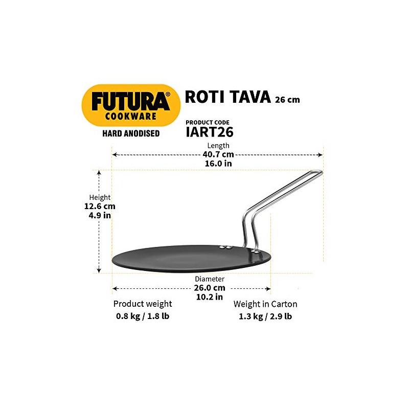 FUTURA Hawkins Concave tava, 10.25", Grey