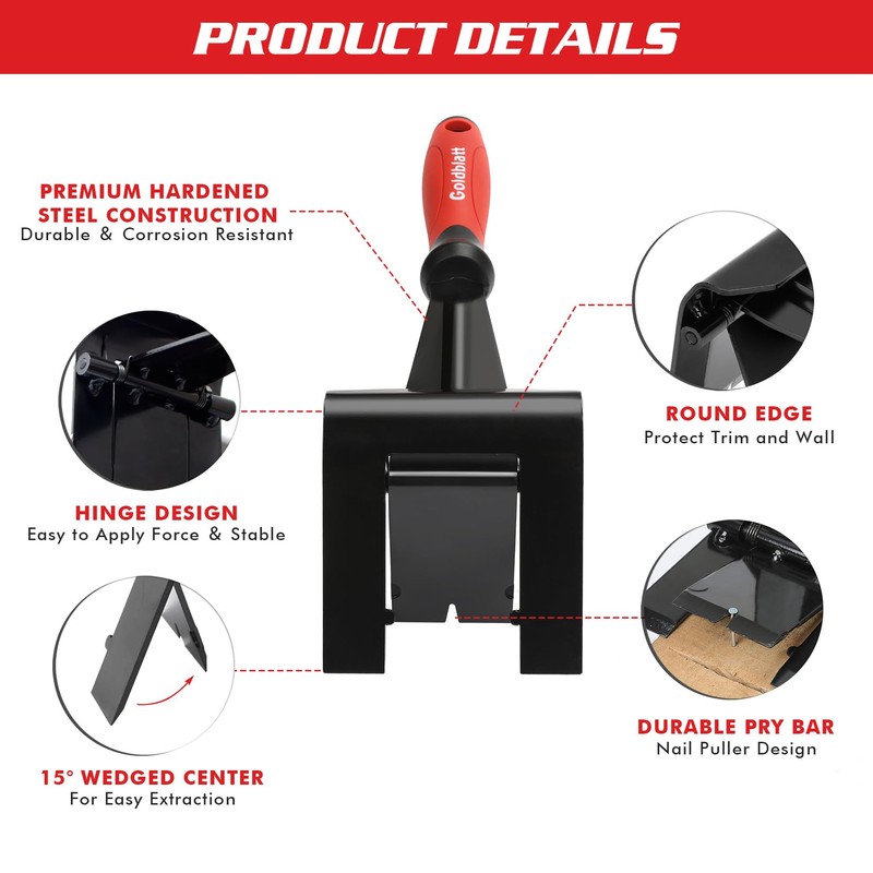 Goldblatt Skirting Board Removal Tool, Trim Puller for Commercial Work,
