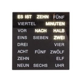 Out of the Blue Clock with German Word Display Approx. 20 x 20 cm Plastic
