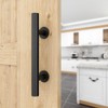 WINSOON 2PCS 12"Sliding Barn Door Handles Black Hardware with Flush