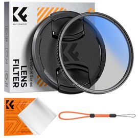 K&F CONCEPT Filter 46 mm Polarising Filter CPL with Multi-Coating for Photo Camera Lenses, Lens Cap Retainer, Universal Lens Cap (Nano-Klear)