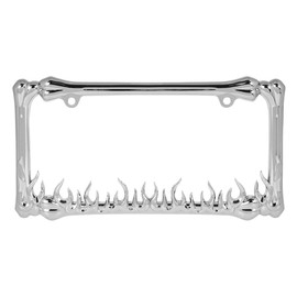 GG Grand General 60467 Chrome Flame Style License Plate Frame w/2 Holes