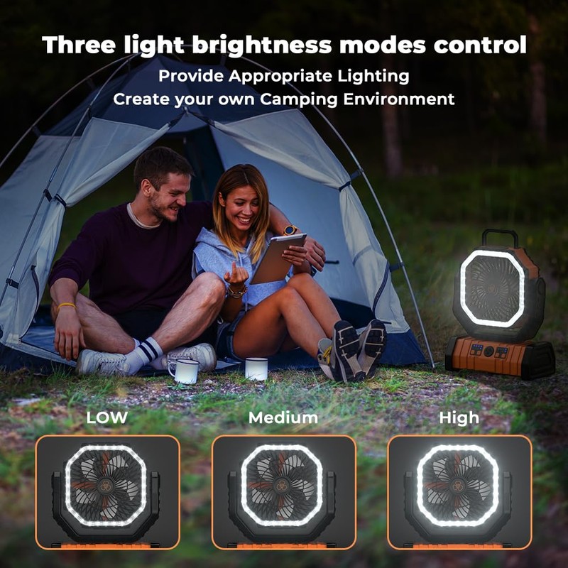 VOSFEEL Camping Fan - 20000mAh Battery Powered Fan Rechargeable with