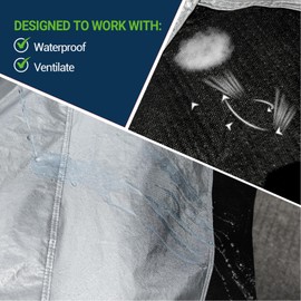 Season Guard Ultimate Plus Car Cover,100% Waterproof Aluminium with Cotton Fleece and Breathable Fabric with Two Extra 19.6ft Windproof Tie Down Straps,Fits Cars up to 228"