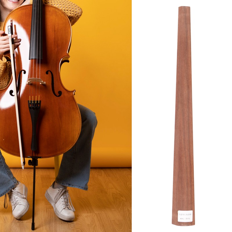 4/4 Cello Fingerboard Redwood Cello Fingerboard Musical Instrument Accessory for