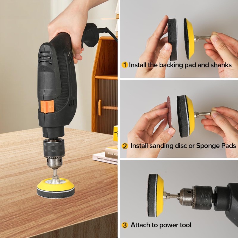 Seconero 143PCS Sanding Discs Kit for Drill, 75mm Sandpaper Hook