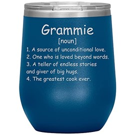 Grammie Noun Tumbler Laser Engraved (12Oz) - 12 Colors - Family Definition - Grammie Definition Tumbler - Wine Tumbler Gifts For Grammie - Grammie Gifts (Blue)
