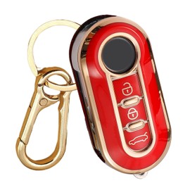 FRACTAL CREATION ABARTH695 ABARTH695 Panda Compatible Key Case, Key Cover, Carabiner Hook, Abarth 595 Fiat 500 Key Case, Accessories, Custom Protection, Smart Key, Dress Up, red