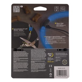 Nite Ize NiteHowl Rechargeable LED Safety Necklace - Dog Light for Dog-Walking Gear - Weather-Resistant Design - 5 Hours Runtime - Cut to Fit from 12” to 27” - Blue