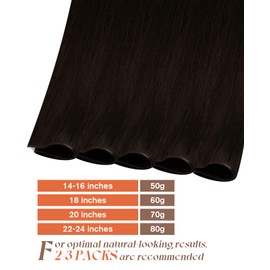 Sunny Hair Genius Weft Hair Extensions Human Hair Invisible Hand Tied Weft Sew in Hair Extensions for Women Real Human Hair Brunette Dark Brown 20 inch