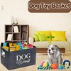 Kiswleon Dog Toy Box,Felt Stuff Storage Baskets with Designed Metal