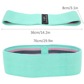 Resistance Band, Polyester Yoga Hip Resistance Band Set, Portable Fitness Elastic Band for Women, Yoga Strap for Squat Loop Body Building (Mint Green)