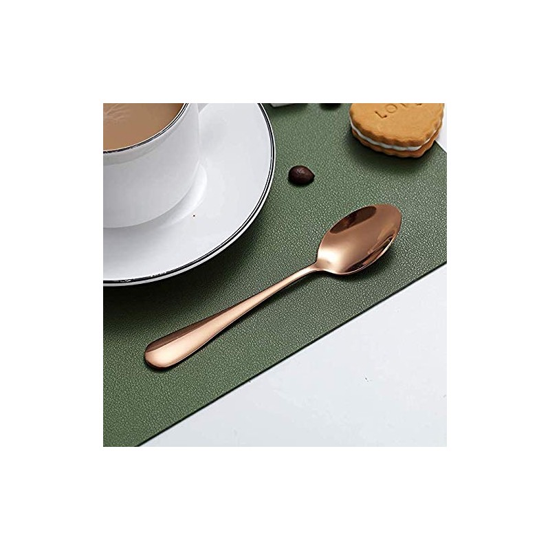 Kyraton Rose Gold Coffee & Tea Spoons, 6pc Stainless Steel