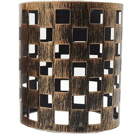 Retro Open Style Easy Fit Pendant Shade Metal Cage Drum Lampshade Vintage Industrial Ceiling Pendant Lamp (Brushed Copper P5)