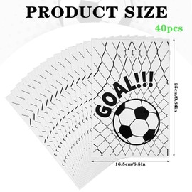 40pcs Football Gift Bags Soccer Snack Bag Plastic Soccer Gift Bag for Team Snack Candy Goodie Treat Present Bags for Candy Goodie Treat Present(style 3)