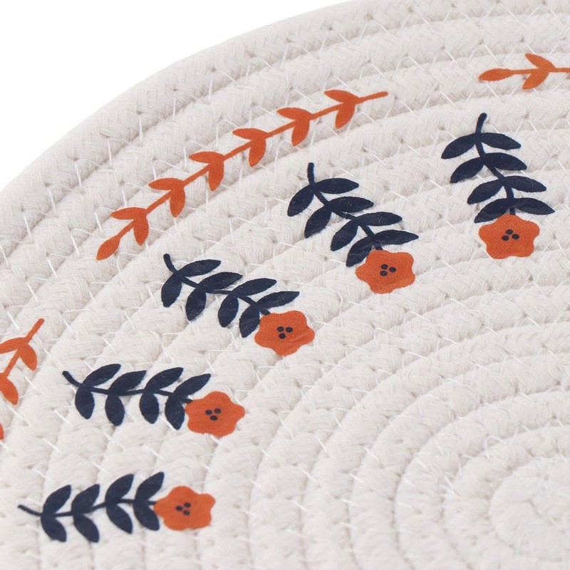 Benytro Nordic style cotton and linen weaving Woven Round Placemats,