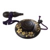 Incense Holder, Ebony, Cherry Blossom Carving, Gold, Large Size, Gourd